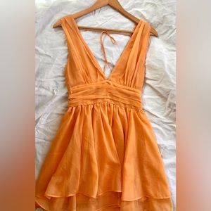 Abercrombie open back orange dress